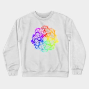 Rainbow Watercolor Crystal Mandala - Clear Silhouette Crewneck Sweatshirt